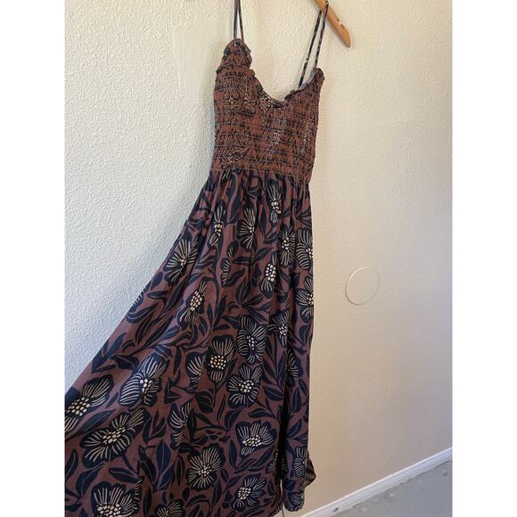 Free People Sweet Nothings Midi Boho Floral Smocked Top Spaghetti Strap Dress XS - Picture 16 of 16